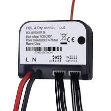 (HDL Wireless )4CH Wireless Dry Contact Module(L+N Type),Input voltage: AC85-265V, 50/60Hz, 4CH dry contact inputs