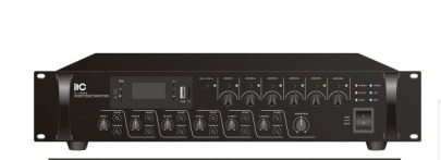 240W 6 zone mixer amplifer with MP3, 4 mic inputs, 2 line inputs, with MP3/TUNER/BLUETOOTH