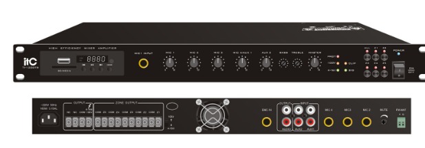 5 zone Class-D Mixer Amplifier, 120W,With MP3/TUNER/BLUETOOTH, (Unbalanced)