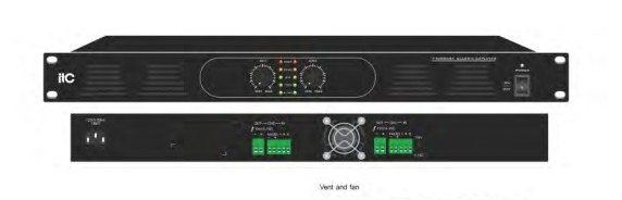 2-Channel Class-D Amplifier, 2x60W, remote volume control, power control, standby control and status monitor, 