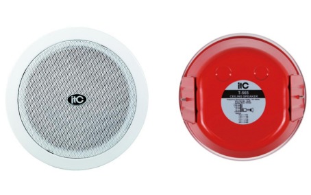 5" Ceiling Speaker with fire dome, 0.38W-0.75W-1.5W-3W-6W, 100V, cutout 157mm, metal baffle, grille and back cover, ceramic connector, fire resistant cable, thermal fuse (Fireproof speaker)
