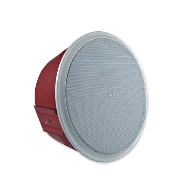 6" +1" Ceiling Speaker with fire dome, 0.38W-0.75W-1.5W-3W-6W, 100V, cutout 207mm, metal baffle, grille and back cover, ceramic connector, fire resistant cable, thermal fuse (Fireproof speaker)