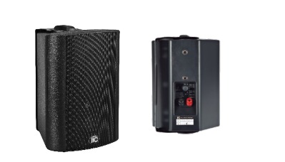 5"+1.5" Two way wall mount speaker, 3.75W-7.5W-15W-30W@100V+8ohm, ABS body, metal grille, metal bracket, black 
