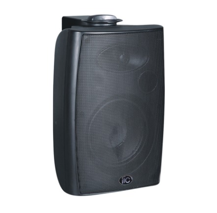 5"+1.5" Two way wall mount speaker, 3.75W-7.5W-15W-30W@100V+8ohm, ABS body, metal grille, metal brackett, black