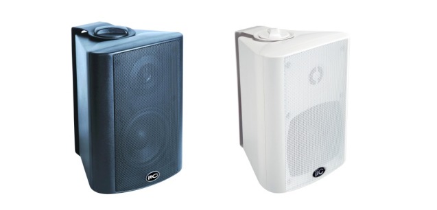 4"+1.5" Two way wall mount speaker, 2.5W-5W-10W-20W@100V+8ohm, ABS body, metal grille, metal brackett, white
