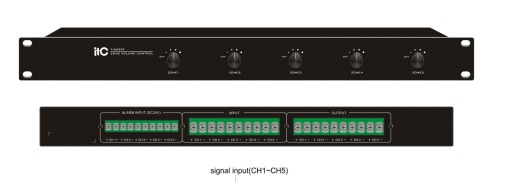 5 Zone Volume Control, with relay, each channel 200W, total 1000W 
