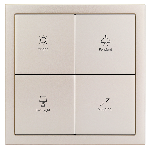 Tile Series 4 Buttons Smart Panel EU ( Metal, champagne gold ) (KNX)