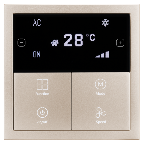 Tile Series OLED Thermostat ( metal , champagne gold ) (KNX)