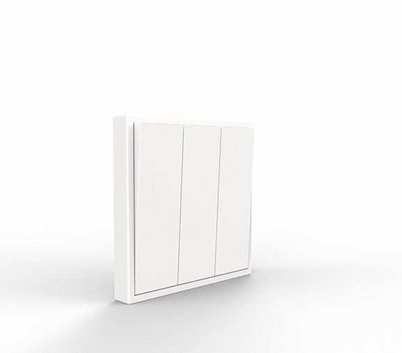 Tile / Triple Rocker On/Off Switch ( ivory white ) (KNX)
