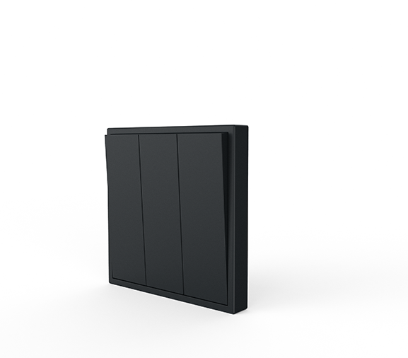 Tile / Triple Rocker On/Off Switch ( ash gray  ) (KNX)