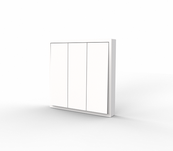 Tile / Triple Dry Contact Push Switch ( ivory white ) (KNX)