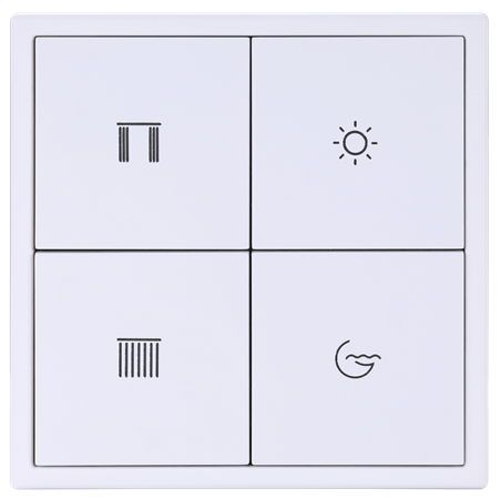 Tile Series 4 Button Smart Panel EU - ( Plastic , Ivory white)(Buspro)