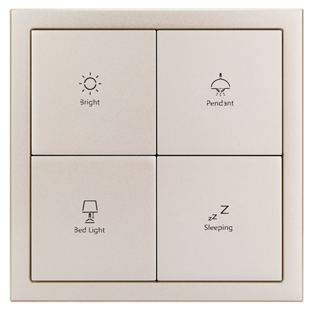 Tile Series 4 Buttons Smart Panel EU- ( Metal , champagne gold)(Buspro)