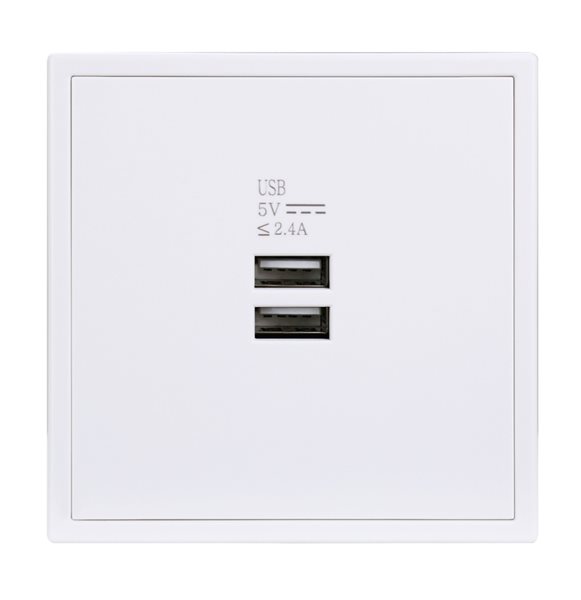 Tile Dual USB Charger Wall Outle- ( Ivory white)(Buspro)