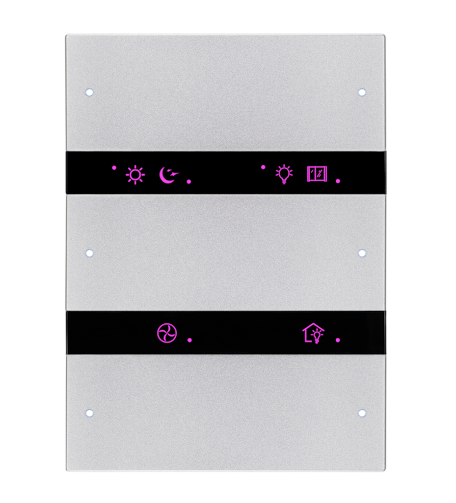 Granite Series 6 Buttons Smart Panel Us- (Silver )(Buspro)