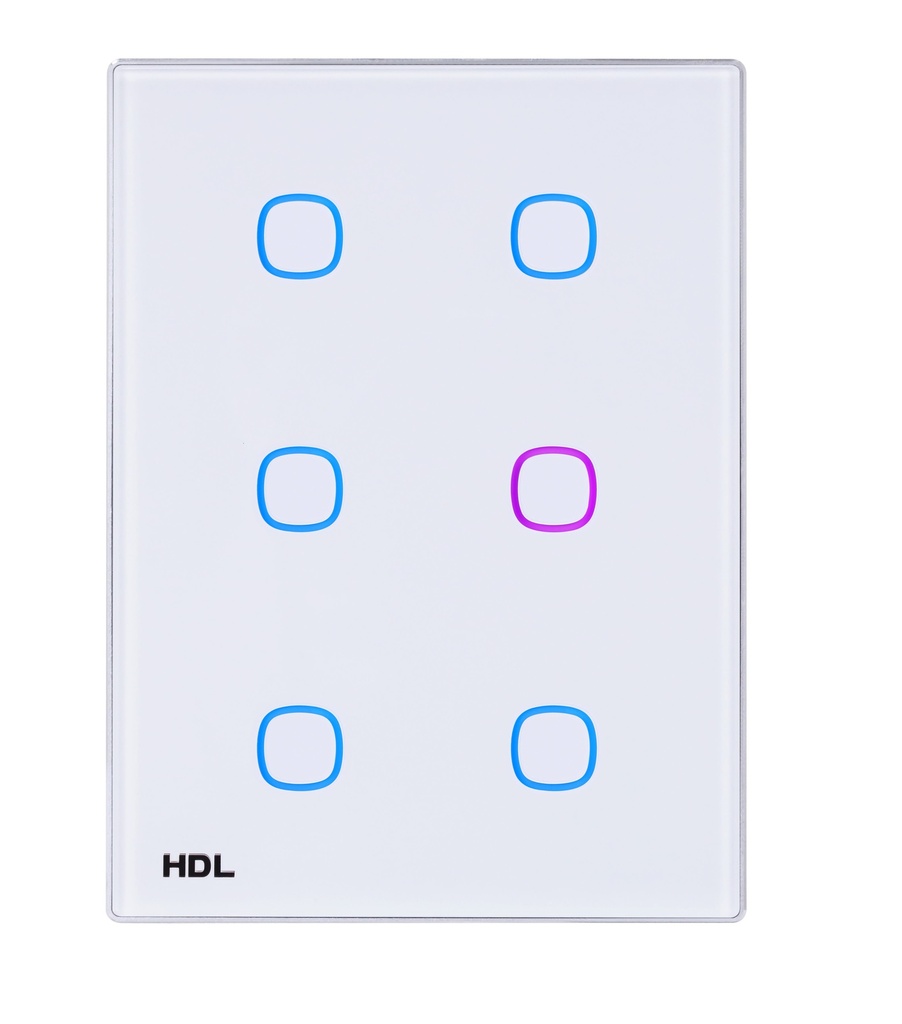 iTouch Series 6 Buttons Touch Panel US , (White)(Buspro)